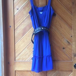 Rich Blue Flowy Silk Dress
